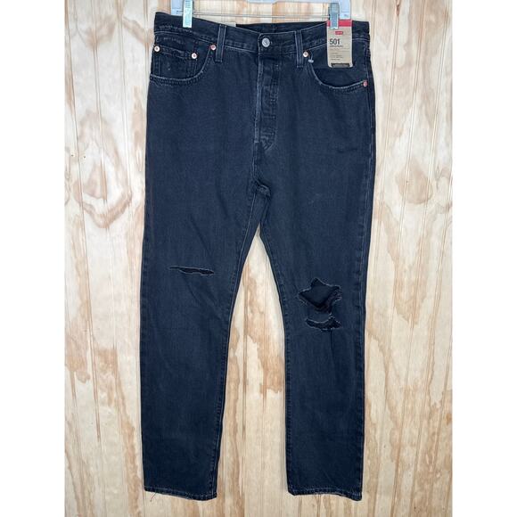 Levi's 501 NWT Men's Button Fly Distress Straight Leg High Rise Jeans Size 32X32 - Picture 2 of 7